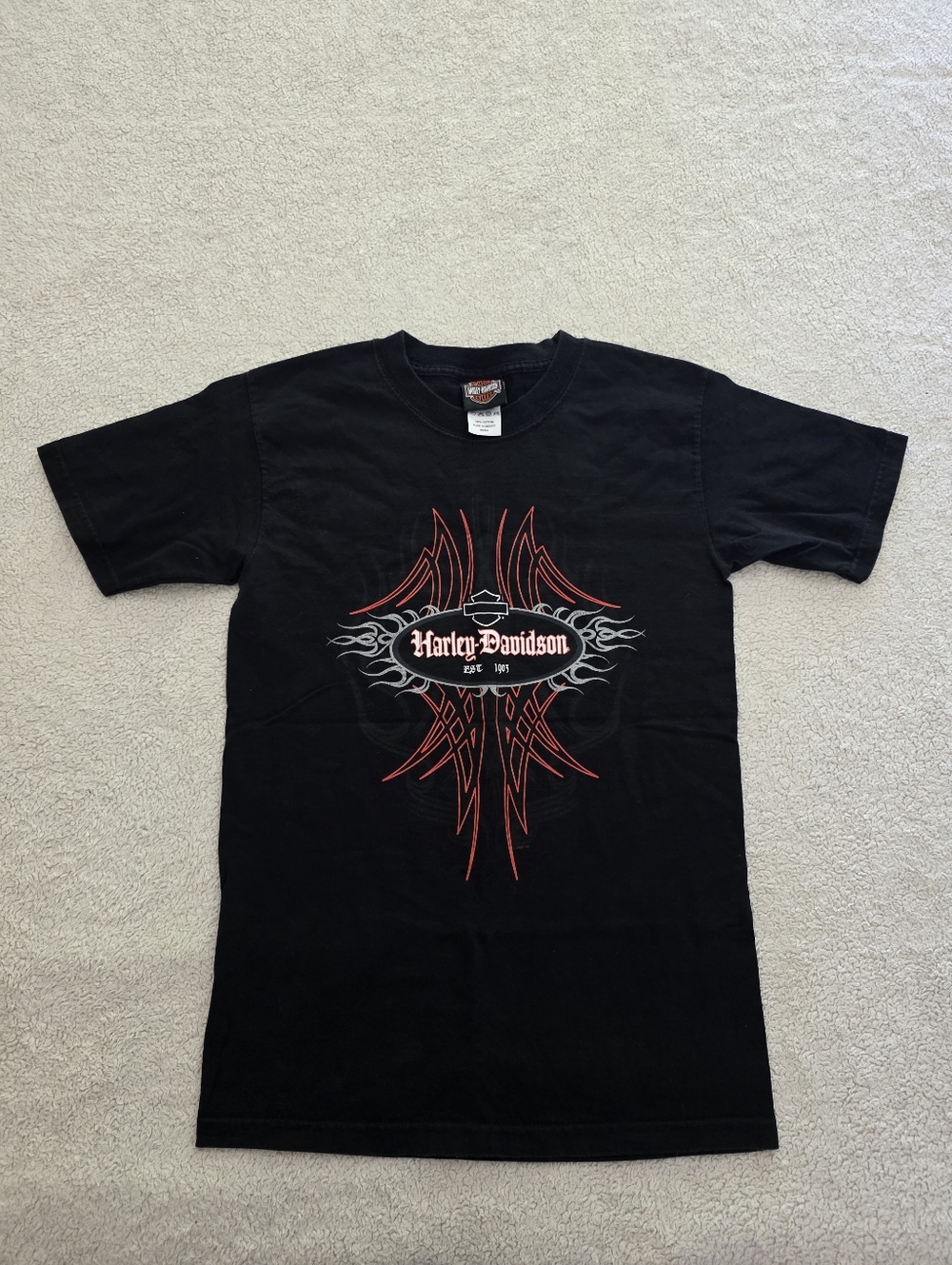 Y2K Harley-Davidson Fresno CA Graphic Tee, Men's Size Small, GUC - Black